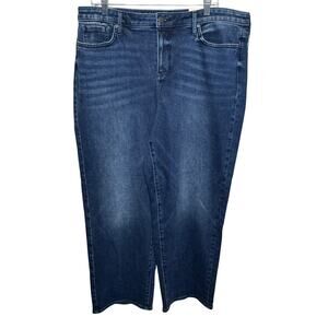 NYDJ Jemma Barrel Jeans Women’s 14P Blue High Rise Ankle Crop Lift Tuck Stretch